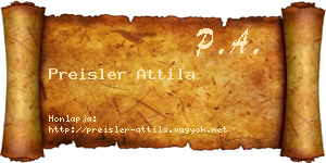 Preisler Attila névjegykártya